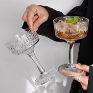 European Style Carved Crystal Glass Wide Mouth Champagne Martini For Cocktails And Alcoholic Beverag