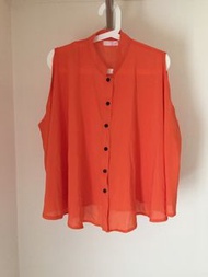 雪紡背心 橙色 上班服  (尺寸 24x33吋) Orange Vest