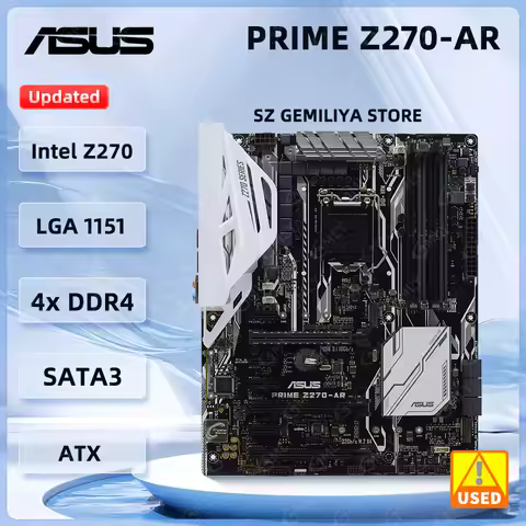 ASUS PRIME Z270-AR Motherboard LGA 1151 intel Z270 DDR4 64G OC Double M.2 NVMe SSD support Core i3-6
