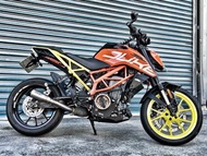 KTM Duke390 SC排氣管 透明Case蓋 強化齒盤 鏈條 視覺改裝 小資族二手重機買賣