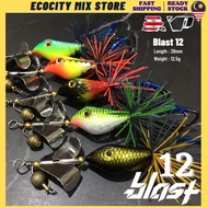 [ECM] EXP Blast 12 Wood Jump Frog 3.8cm/12.5g Splash Bait Buzzbait Noisy Frog Fishing Lure Snakehead Hunter Toman/Haruan