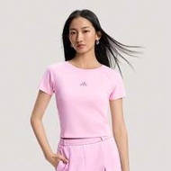 เสื้อยืดแขนสั้นผู้หญิง DCE BABY TEE, คอปกถักไม่มีปก TKS0277