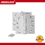 AMERILOCK 1 Pair Heavy Duty Ball Bearing Door Hinges (3" x 3" 3.5" x 3.5" 4" x 4") Stainless Steel S