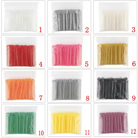 1 Bag Dental Orthodontic Ligature Ties Elastic Rubber Bands 37 Colors 1040 Pcs Dental Ligature Tie D