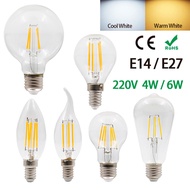 E14 E27 220V Edison Bulb LED Candelabra Bulb Chandelier Bulb C35 G45 A60 G80 S764 Candle Light Bulb 