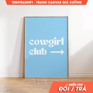 Wall painting, Cowgirl Club Baby Blue Typography Poster Coastal Cowgirl Cowgirl Club Arrow Sign Blue