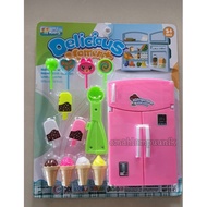 Educational Children's Toy Refrigerator Set With Filling 3 Door Refrigerator Toy