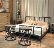 Xiejia Loft American Country Iron Bed Retro Industrial Style Iron Bed 1.8 M Bed Iron Bed Water Pipe Connector