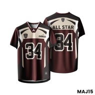 (SUPERONE) NFL KIDS ADULT JERSEY SUBLIMATION T-SHIRT / BAJU NFL COLLAR JERSEY BUDAK DEWASA MAJ