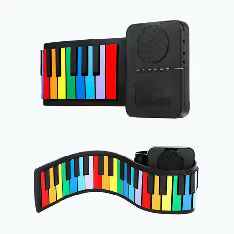 Roll up 37 Key Piano Keyboard,Electric Hand Roll Piano Keyboard,Folding Electric Piano Keyboard for 