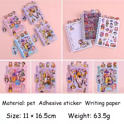 New K-pop Anime Girl group 3-in-1 Coil Notebook Stickers DIY Journal Material Phone Case Decor Stick