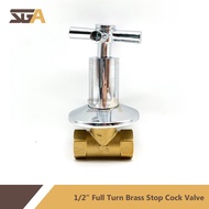 BLITON 1/2" Full Turn Copper Brass B368 FLANGE STOPCOCK / CONCEALED STOPCOCK / SHOWER STOPCOCK