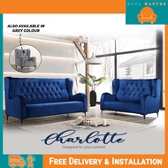 Sofa Master - Victoria 1/2/3 Seater Fabric Sofa In Blue And Grey Color
