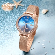xis664 (($Most Popular $) Disney Disney Ariel Mermaid Princess นาฬิกาข้อมือควอตซ์แฟชั่น กันน้ํา มีปฏิทิน สําหรับผู้หญิง