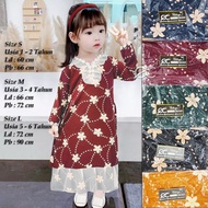 Longdress Balita Daster Renda Brokat Gamis Anak Motif Batik Bunga Polkadot Rempel Bawah Usia 1 - 6 T
