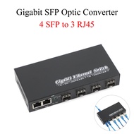 1PCS Gigabit SFP Media Converter 4 SFP to 3 RJ45 Transceiver 10/100/1000M Fiber Optic Switch With 3K