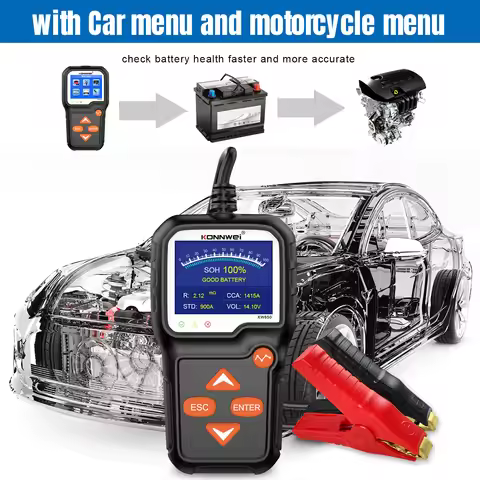 KW650 Battery Tester High Precision Color Screen 6V to 12V Car Motorcycle Battery Car Lawn Mower Imp