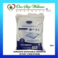 DURASAFE DISPOSABLE UNDERPAD 30''X30'' (75CM X75CM) 10PCS