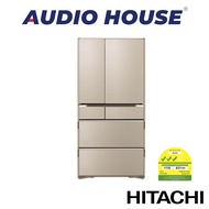 HITACHI R-ZXC740KS-XTN 572L 6 DOOR FRIDGE  COLOUR: CRYSTAL TEXTURED CHAMPAGNE  3 TICKS  1 YEAR WARRANTY BY HITACHI