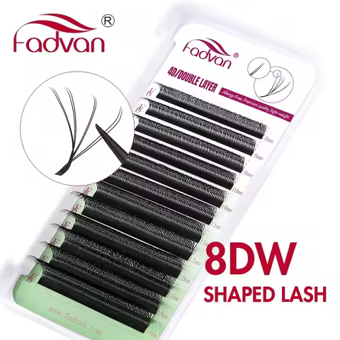 FADVAN 8D - W Shaped Eyelash Extension (Double 4D) Automatic Flowering Premade Fans Eyelash Extensio