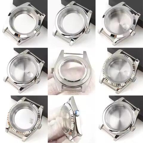 Silver NH35 Case For Datejust 36mm 39mm Watch Case 316L Stainless Steel Men‘s Luxury Case For NH35 N