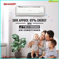 Sharp J-Tech Inverter Air conditioner 1.0hp - 2.5hp ((Pwp Installation)) R32 J-Tech Inverter  Air conditioner BED Series ((5 Star Energy Rating))