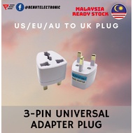 3-Pin Universal Adapter Plug UK 3 Pin China Plug to Malaysia Plug Socket US/EU/AU to UK Plug Adaptor
