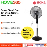 Sona Power Stand Fan with Remote 18" SSOR 6073