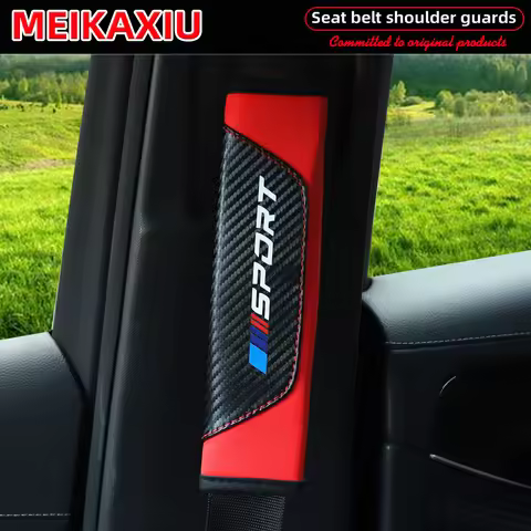 2pcs Carbon fiber Safety Seatbelt Shoulder Strap Covers For BMW X1 X3 X5 E70 F15 F48 G30 G20 F30 Car