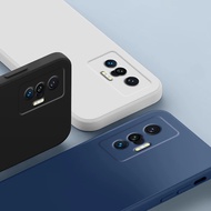 Square Liquid Silicone Phone Case For VIVO X80 X70 X60 X50 Pro Plus Pro+ 4G 5G 2022