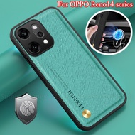 Shockproof Leather Back Case For OPPO Reno14 F Reno 14 Pro 14F 5G Camera Protective Casing Car Magne