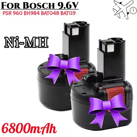 9.6V 6800mAh For Bosch Ni-MH Rechargeable Battery Power Tools PSR 960 BH984 BAT048 BAT119 Replacemen