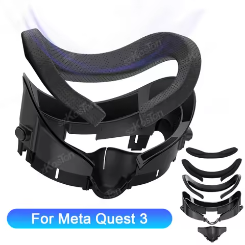 Adjustable Size VR Facial Interface Bracket for Meta Quest 3 Face Cover with Anti-Light Nose Pad for