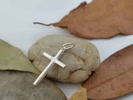 925 Pure Silver 17x28.5mm Thick Stick Cross Pendant.