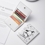 dompet perempuan beg duit wanita [Pacha Pooh] Genuine Leather Texture Ultra-Thin Card Holder Female 