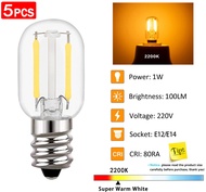 5 Gói Bóng Đèn E12 E14 Bóng Đèn LED Dây Tóc 1W Mini Tubular Bóng Đèn Edison 10W Tương Đương 90% Tiết
