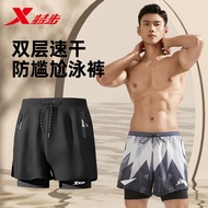 Xtep Swimming Trunks Men New Arrival Anti-Embarrassment Swimming Trunks Swimming Caps Swimming Goggles Three Pieces Full Set Instrument Hot Spring Bathing Suit Men