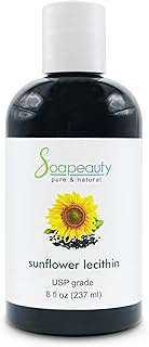 Sunflower Lecithin Liquid Oil | Organic Cold Pressed Unrefined | USP Grade Unbleached 100% Pure Natu