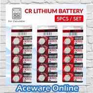 CR BUTTON / COIN CELL LITHIUM 3V BATTERY 5PCS PER PACK CR2016 CR2025 CR2032