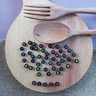 100 pcs Monte Round Letters|Alphabet Letter Beads|Acrylic Letter Beads Loose Seed Beads Spacer Lette