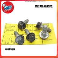 5pcs 12 flap bolts m8x20 cap STEEL Motorcycle CAR STEP RACK BOLT $ Motorcycle 01 B1
