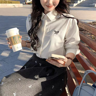 Shalldoer | Bộ Đồ Nữ Áo Sơ Mi Trắng Vest Không Tay Chân Váy 3 Món