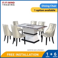 Ester Marble Dining Set/ Marble Dining Table/ Meja Makan 6 Kerusi/ Meja Makan Marble/ Meja Makan Set