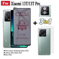 3 in 1 Xiaomi 13T  Anti-Spy Privacy Tempered Glass For MI 13T Pro 12T Pro 11T Pro 12 Lite 11 lite Ceramic film Screen Protector and Back film