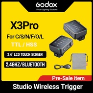Godox X3PRO TTL HSS 2.4G Wireless Flash Trigger Bluetooth APP Control Larger OLED Touch Screen Trans