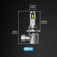 Novsight N68 2 pcs LED ไฟหน้ารถ 60W 15000LM 6500K แสงสีขาว H4 H7 H11 HB3/9005 HB4/9006 ปลั๊กโดยตรง ห
