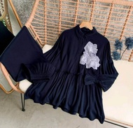 One Set Wanita Aqiera Rayon Twill || Set Lebaran Wanita kekinian Bordir Bunga Terbaru