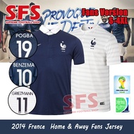 【SFS】 Top Quality Retro 2014 France  Soccer Football Jersey T-shirt Sports Jerseys Fans Version S-2X