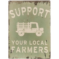 New Tin Sign Metal Sign Support Your Local Farmers Funny Truck Coffee Cups Vintage Bar Poster Style 