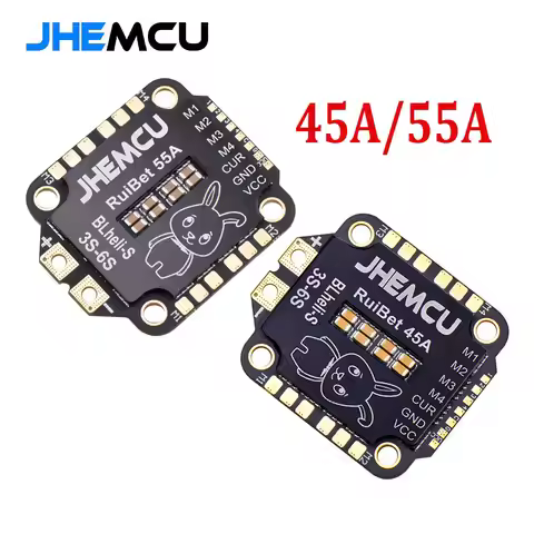 JHEMCU RuiBet 45A/55A ESC BLHELI_S Dshot600 4in1 Brushless ESC 3-6S 30.5X30.5 M4 for RC FPV Freestyl